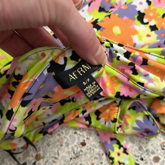 AFRM Izzy Mini dress spring lime daisy revolve sexy small s - Picture 4 of 8